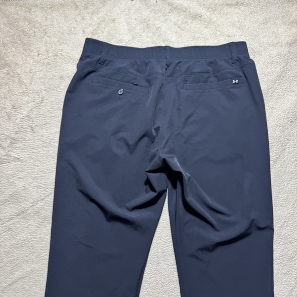 Under Armour Pants Mens 38 Black Slacks Chino Mid Rise Stretch Waist Straight - Picture 10 of 14